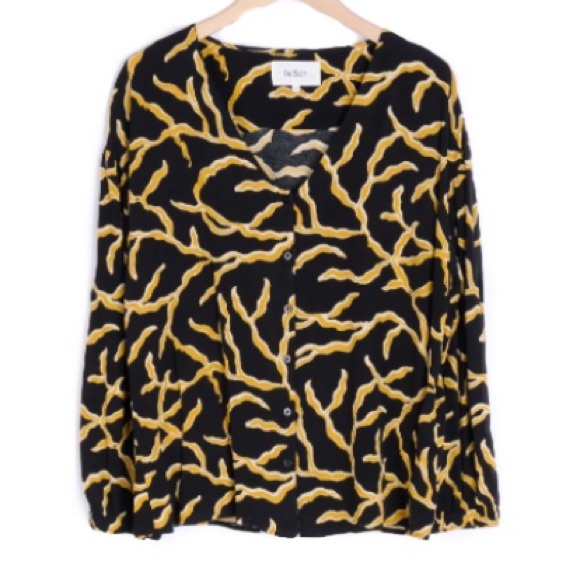 Ba+Sh Clea Printed Button Front Blouse - Picture 1 of 10